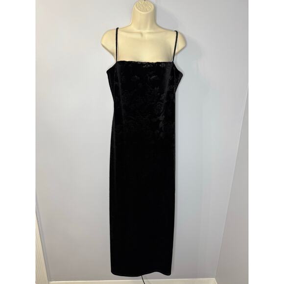 Reformation Elise Floral Velvet Knit Midi  Dress Black Casual Wardrobe Womens XL - Picture 2 of 14